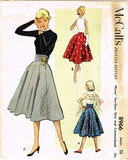 1950s Original Vintage McCalls Sewing Pattern 8966 Misses 10 Gore Skirt Sz 26 W - Vintage4me2