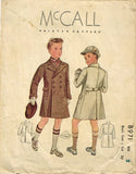 1930s Vintage McCall Sewing Pattern 8971 Cute Toddler Boys Coat and Hat Size 2