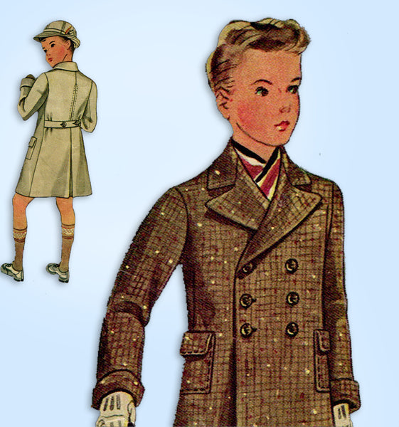 1930s Vintage McCall Sewing Pattern 8971 Cute Toddler Boys Coat and Hat Size 2