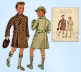 1930s Vintage McCall Sewing Pattern 8971 Cute Toddler Boys Coat and Hat Size 2