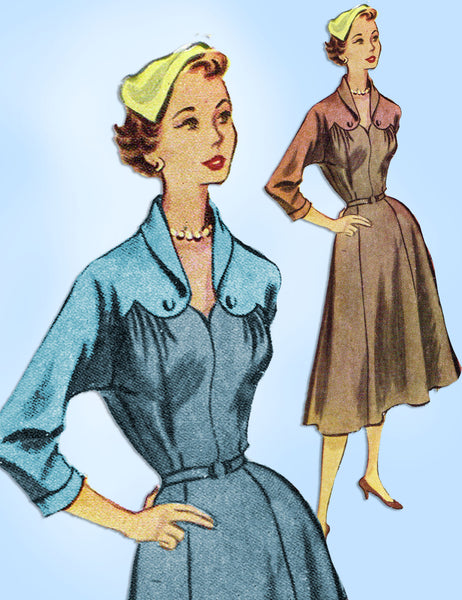 1950s Vintage McCall's Sewing Pattern 8977 Stunning Misses Street Dress Sz 34 B - Vintage4me2