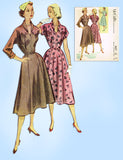 1950s Vintage McCall's Sewing Pattern 8977 Stunning Misses Street Dress Sz 34 B - Vintage4me2