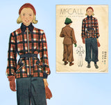 1930s Vintage McCalls Sewing Pattern 8984 Toddler Girls Snowsuit Size 6