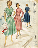 1950s Vintage McCall Sewing Pattern 9005 Misses Dress Raglan Sleeves Sz 34 Bust