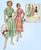 1950s Vintage McCall Sewing Pattern 9005 Misses Dress Raglan Sleeves Sz 34 Bust