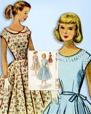 1950s Vintage McCalls Sewing Pattern 9021 Uncut Junior Girls Dress Size 32 Bust