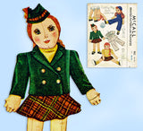 McCall 903: 1940s WWII 26 Inch Cuddly Big Doll Original Vintage Sewing Pattern - Vintage4me2
