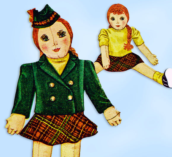 McCall 903: 1940s WWII 26 Inch Cuddly Big Doll Original Vintage Sewing Pattern - Vintage4me2