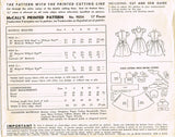 1950s Vintage McCalls Sewing Pattern 9054 Sweet Toddler Girls Dress Size 6 24B
