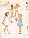 1950s Vintage McCalls Sewing Pattern 9057 Toddler Girls Slip and Panties Size 3