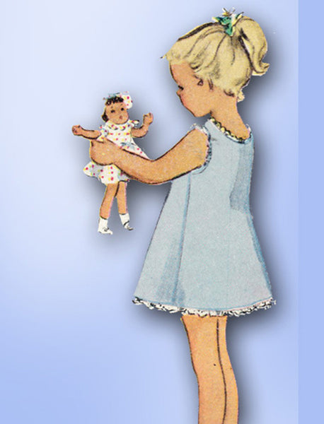 1950s Vintage McCalls Sewing Pattern 9057 Toddler Girls Slip and Panties Size 6