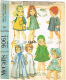 1960s Vintage McCalls Sewing Pattern 9061 17 to 20 In Betsy Wetsy Doll Clothes