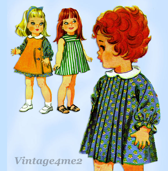 1960s Vintage McCalls Sewing Pattern 9061 14 to 18 In Betsy Wetsy Doll Clothes