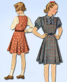 1930s Vintage McCall Sewing Pattern 9097 Little Girls Jumper Dress & Blouse Sz 8 - Vintage4me2