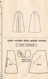 1950s Vintage McCalls Sewing Pattern 9098 Misses Bias Cut Skirt Size 30 Waist