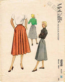 1950s Vintage McCalls Sewing Pattern 9098 Misses Bias Cut Skirt Size 30 Waist