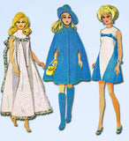 1960s Vintage McCalls Sewing Pattern 9099 Cute 11.5" High Heel Barbie Doll Clothes