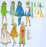 1960s Vintage McCalls Sewing Pattern 9099 Cute 11.5" High Heel Barbie Doll Clothes