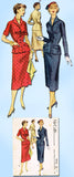 1950s Vintage McCalls Sewing Pattern 9115 Misses 2 Piece Suit Dress Size 14 32B