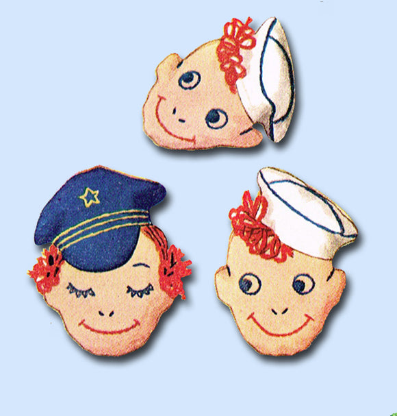 1940s Vintage McCall Sewing Pattern 913 Uncut WWII Bean Bag Doll & Toy Set