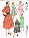 1950s Vintage McCalls Sewing Pattern 9130 Uncut Misses Flared Coat Duster Sz 30B