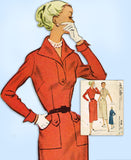 1950s Vintage McCall Sewing Pattern 9148 Uncut Misses Slender Dress Sz 34 Bust
