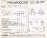 1950s Original Vintage McCall Sewing Pattern 9167 Uncut Girls Swing Coat Sz 12
