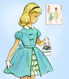 1950s Vintage McCalls Sewing Pattern 9175 Uncut Toddler Girls Party Dress Size 4