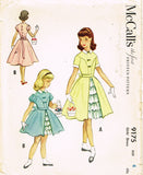 1950s Vintage McCalls Sewing Pattern 9175 Uncut Toddler Girls Party Dress Size 4
