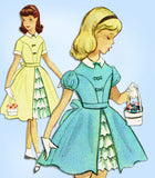1950s Vintage McCalls Sewing Pattern 9175 Uncut Toddler Girls Party Dress Size 4