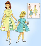 1950s Vintage McCalls Sewing Pattern 9175 Uncut Toddler Girls Party Dress Size 4