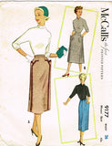 1950s Original Vintage McCalls Pattern 9177 Misses Skirt w Cute Pockets Size 26W