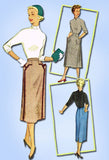 1950s Vintage McCalls Pattern 9177 Uncut Misses Skirt w Cute Pockets Size 30W