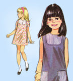1960s Vintage McCall's Sewing Pattern 9186 Uncut Little Girls Boho Dress Size 10