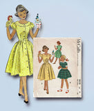 1950s Vintage McCalls Sewing Pattern 9210 Little Girls Shirtwaist Dress Size 10