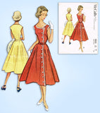 1950s Vintage McCalls Sewing Pattern 9223 Junior Misses Sun Dress Size 33 Bust
