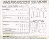 1950s Vintage McCalls Sewing Pattern 9234 Uncut Girls 2 Piece Pajamas Size 12
