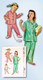 1950s Vintage McCalls Sewing Pattern 9234 Toddler Girl's 2 Piece Pajamas Size 4