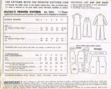 1950s Vintage McCalls Sewing Pattern 9234 Toddler Girl's 2 Piece Pajamas Size 4