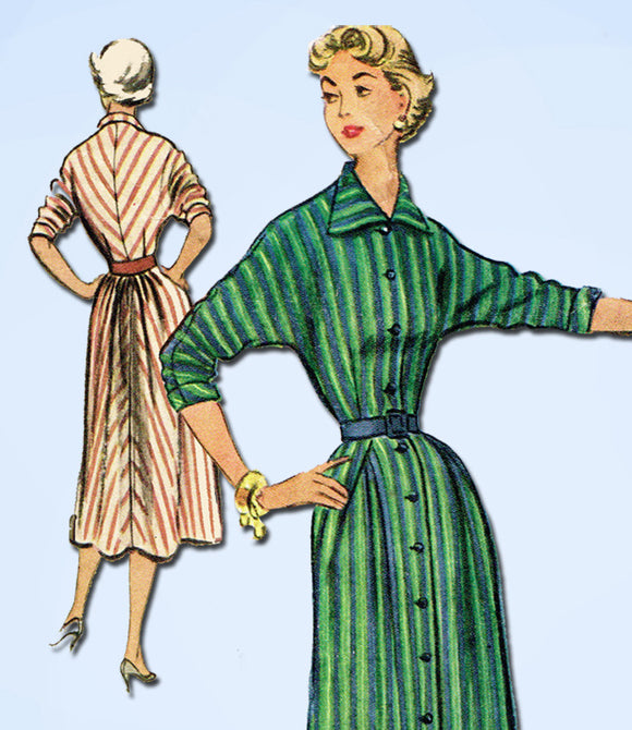 1950s Vintage McCalls Sewing Pattern 9240 Misses Bias Cut Dress Size 14 32 Bust