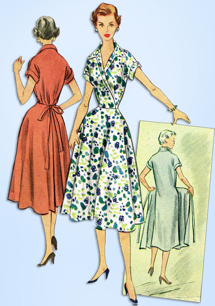 1950s Vintage McCall's Sewing Pattern 9261 Uncut Misses Swing Around Dress 32 B