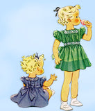 McCall 927: 1940s Cute Uncut Toddler Girls Dress Size 6 Vintage Sewing Pattern