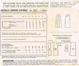 1950s Vintage McCalls Sewing Pattern 9314 Misses Slender Skirt Size 28 Waist