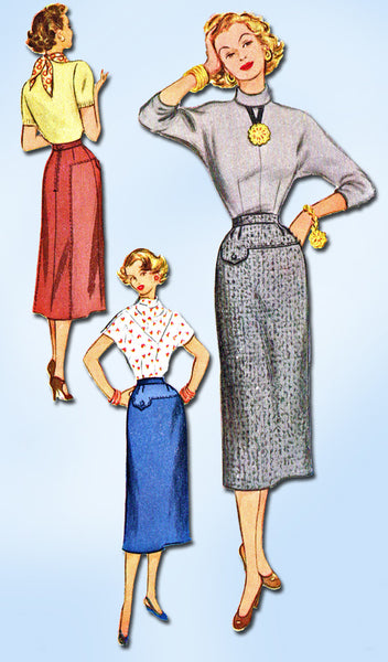 1950s Vintage McCalls Sewing Pattern 9314 Misses Slender Skirt Size 28 –  Vintage4me2