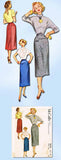 1950s Vintage McCalls Sewing Pattern 9314 Misses Slender Skirt Size 28 Waist