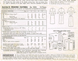 1950s Vintage McCalls Sewing Pattern 9325 Misses Two Piece Dress Size 12 30 Bust