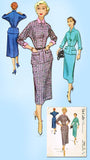 1950s Vintage McCalls Sewing Pattern 9325 Misses Two Piece Dress Size 12 30 Bust