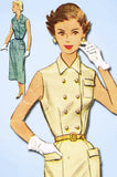 1950s Vintage McCall Sewing Pattern 9326 Misses Sleeveless Dress Size 20 38 Bust