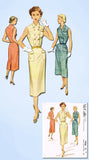 1950s Vintage McCall Sewing Pattern 9326 Misses Sleeveless Dress Size 20 38 Bust