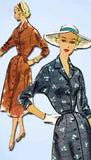 1950s Vintage McCall Sewing Pattern 9349 Classic Misses Day Dress Size 16 34 B